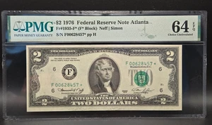 1976 $2 Two Dollar- FRN-Atlanta-⭐STAR note⭐-(F* Block) PMG 64 EPQ - Picture 1 of 2