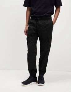 Marks & Spencer Mens Black Cotton Cargo Trousers - M&S - Picture 1 of 12