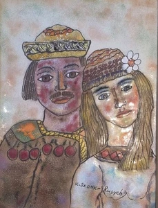 Konstantyn Szonk-Rusych Signed Enamel On Copper Artwork Ukraine American Artist - Picture 1 of 7