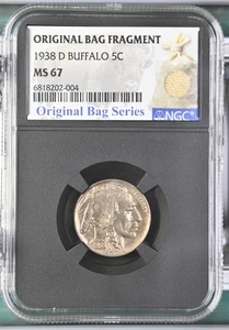 1938 D Buffalo Nickel NGC MS-67 Bag Series Label - 004 - Picture 1 of 2