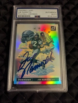 Joe Namath Signed 2021 Donruss Optic Downtown #DT4 PSA/DNA Autographed Card AUTO - Image 1 of 2