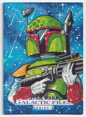 2013 Star Wars Galactic Files 2 Sketch Card Boba Fett Pablo Diaz 1/1 - Image 1 of 2