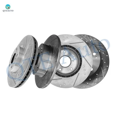 Rotores de freno ranurados perforados 4P delanteros 300 mm-traseros 260 mm para Honda Civic 2006-2011 Foto 1 de 4