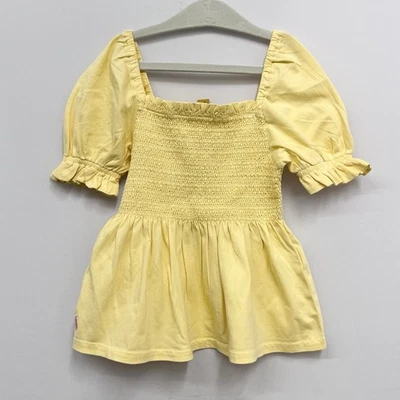 Polo Ralph Lauren NUEVO Vestido Para Niña Talla 6 Amarillo Calado Jersey Algodón Poni Logo Foto 1 de 4