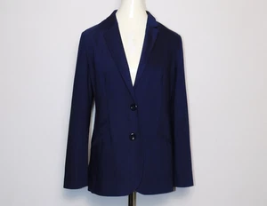 NWT Women's Chico's Navy Blue Polka Dots Lining Blazer Size 1 Single Breasted - Picture 1 of 10