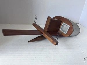 Antique Stereoscope Viewfinder Etched Metal Wood w/19 Cards - Picture 1 of 12