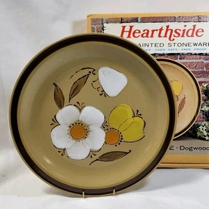 NEW Vtg Hearthside Stoneware 12" Round Serving Plate Dogwood Japan Grannycore - Picture 1 of 8