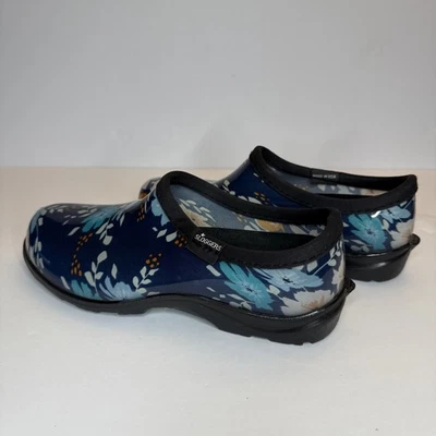 Sloggers Floral Fun Blue Women's Garden/Rain Shoes Size 9 US Worn 1 Time - Image 1 of 4