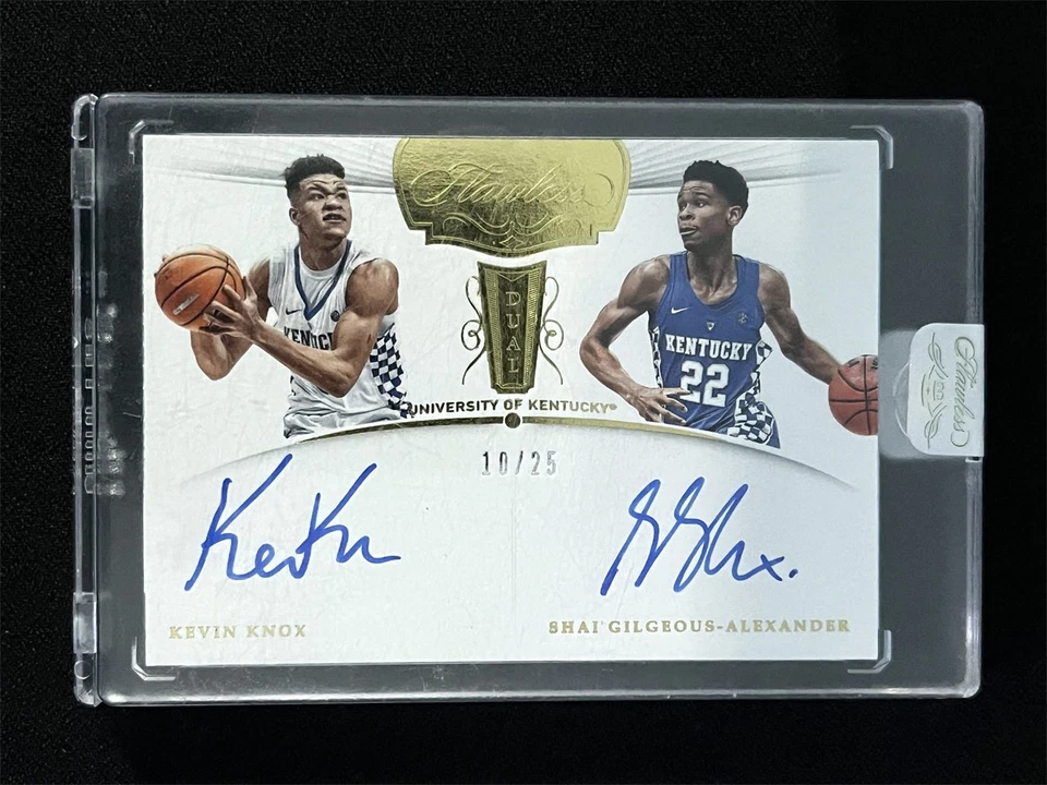 2018 Flawless Collegiate Shai Gilgeous-Alexander/Kevin Knox #5 Dual Auto RC /25 - Image 1 of 3