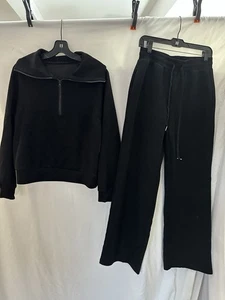 Set due pezzi donna casual outfit felpe quarto zip taglia S - Foto 1 di 6