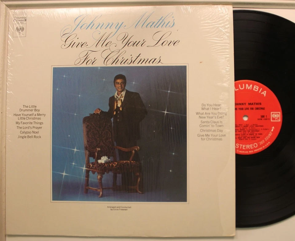 Johnny Mathis Lp Give Me Your Love For Christmas OnColumbia - Vg+ To VG / VG - Image 1 of 1