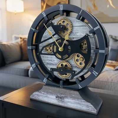 The Gears Reloj CANADA LINE RELOJ DE ESCRITORIO REDONDO (PARED HÍBRIDA) 10 PULGADAS GRIS PLATA Foto 1 de 4