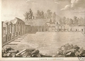 1819 Caracciolo Sepia Radierung Aquatinta H Wilkins Pittoresques ruines de Pompeii  - Bild 1 von 2