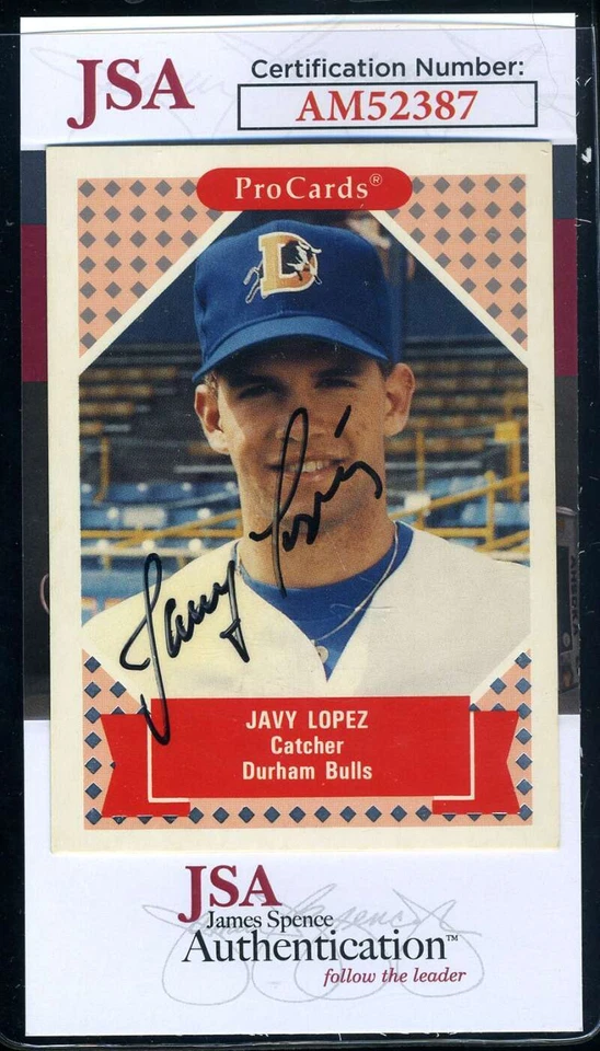 Javy Lopez JSA Coa Signed 1991 ProCards Rookie Autograph - Image 1 of 2