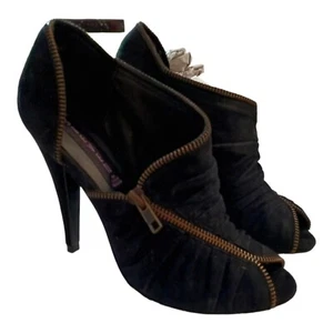 Steven Women's Bevan Black Suede Zipper Stiletto Heel Ankle Booties 8 NIB - Picture 1 of 10
