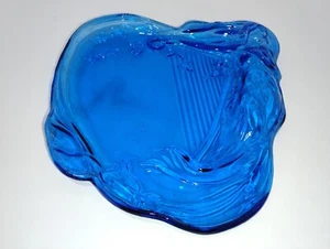 Art Nouveau Tara's Harp Eapg Cobalt Blue Glass Plate - Picture 1 of 6