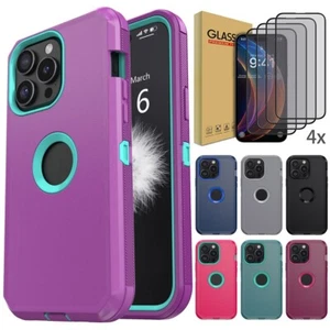 For Apple iPhone 14 Pro Max 14 Plus Heavy Duty Phone Case Cover Screen Protector - Picture 1 of 56