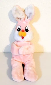 Vintage Sun Toys Pink BUNNY RABBIT Huggable Hook & Loop Hands Stuffed Plush 20" - Picture 1 of 7