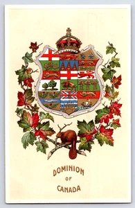 Dominion of Canada Embosses Emblem Flags Antique 1908  Postcard - Picture 1 of 2