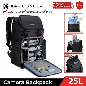 K&F Concept 25L Pro Camera Backpack Hard Shell Bag Large Capacity for SLR Black - Picture 1 of 7