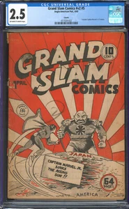 Grand Slam Comics #5 CGC 2.5 | Angloamericano 1943 | Propaganda de la Segunda Guerra Mundial | Canadá | - Imagen 1 de 2
