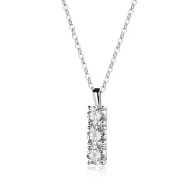 5 мм D цвет VVS1 реальный муассанит бар подвеска ожерелье 925 пробы цепочка - Изображение 1 из 4