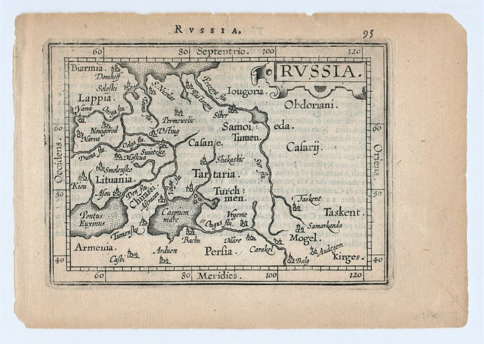 Antique Map "Russia" Abraham Ortelius, 1602 - Image 1 of 3