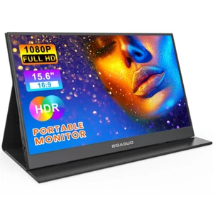 Portable Monitor, 15.6'' 1080P FHD Portable Monitor for Laptop, USB-C HDMI Compu - Picture 1 of 9