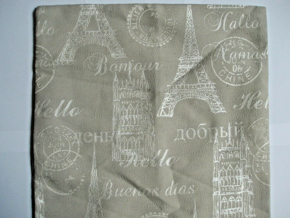 PARIS NATURAL Eiffel Tower Beige / Taupe  'Linen Type' CUSHION COVER 17" x 17". - Image 1 of 2