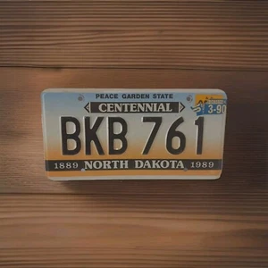 North Dakota Centennial LICENSE PLATE Vintage 80s Vehicle Tag - Picture 1 of 2