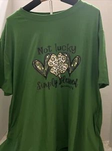 Plus Size X Large NOT LUCKY SIMPLY BLESSED Christian Romans 4:7-8 - Picture 1 of 4