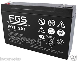 FGS FG11201 6V 12Ah Faston 4,8 mm LC-R0612P Dryfit A506/10S NP12-6 MP12-6 - Imagen 1 de 1