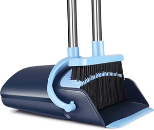 Broom and Dustpan Set for Home 2024 Indoor Broom with Dustpan Combo Set Upright - Picture 1 of 12