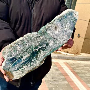 5.59LB Natural agate water grass quartz Slice polishing healing meditation - Picture 1 of 12