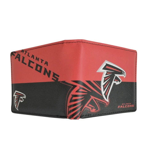 New Synthetic Leather Graphic Logo Bi-Fold Wallet - NFL Atlanta Falcons Cover