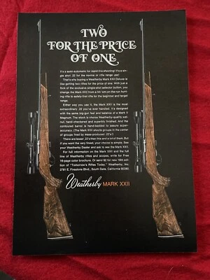 Vintage 1971 Weatherby Mark XXII Rifle Print Ad - Image 1 of 4