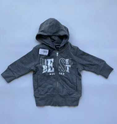 Diesel Baby Jacket In Grey Full Zip With Hoodie  Size 9 Months - Image 1 of 3