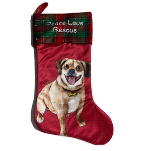 Rescue Brown Dog Mixed Breed Christmas Stocking ASPCA New With Tag - Picture 1 of 5
