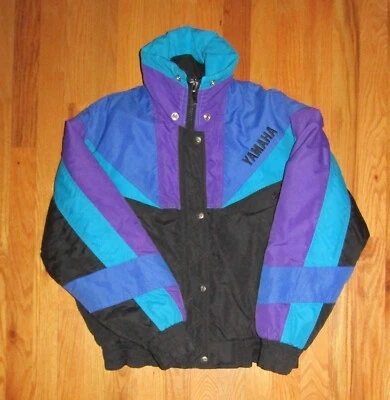 女士的雅马哈运动装雪地摩托车夹克 S 黑色浅绿色紫色很好! — 第 1/4 张图片