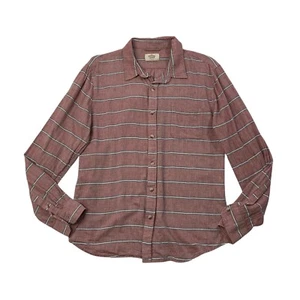 Marine Layer Shirt Mens M Medium Red White Washed Striped Cotton Chest Pocket - Picture 1 of 7