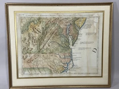 1778 Revolutionary War Era Map Maryland Virginia Delaware NC SC Antonio Zatta - Image 1 of 4