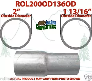2” OD to 1 13/16” 1.8125" OD Exhaust Component to Component Adapter Reducer - Picture 1 of 2