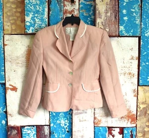 Women's 81ST & Park Cropped Blazer Shoulder Pads MEDIUM Dusty Pink PRE-OWNED - Picture 1 of 11