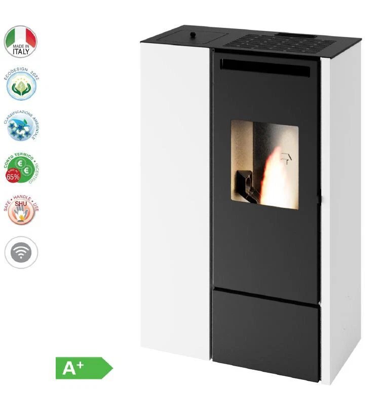 PUNTO FUOCO Pelletofen Slim 11 KW Pelletheizung mit Fernbedienung Pelletofen Pelletkamin A+