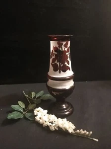 Antique/ Vintage Ruby flash small mantle vase  - Picture 1 of 8
