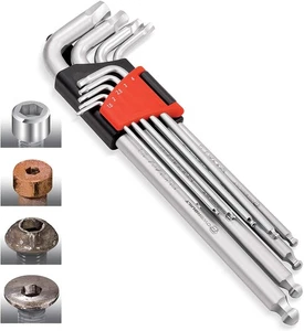 Powerbuilt 9 Piece Zeon Metric Hex Key Wrench Set for Damaged Fasteners - 240095 - Picture 1 of 6