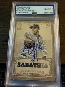 C.C. CC Sabathia NY Yankees Topps signed autographed baseball card PSA 8 - Picture 1 of 1