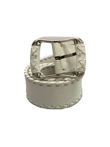 TOD’S Belt Leather WHT Plain Men’s Stained - Picture 1 of 5