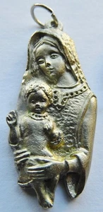 Lovely Blessed Virgin Lady Immaculate & Baby Jesus Mother & Child Holy Medal FOB - Picture 1 of 2