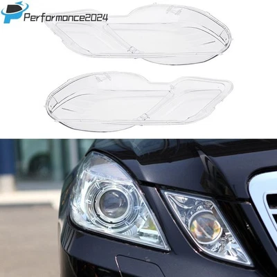 Tampa da lente do farol esquerdo e direito para Mercedes Benz Classe E W212 E350 E500 09-13 - Imagem 1 de 4